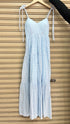 Summer Embroidered Patchwork Spaghetti Straps Flounce Long Dresses